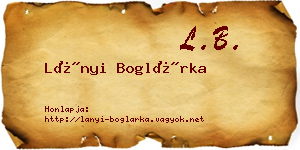 Lányi Boglárka névjegykártya